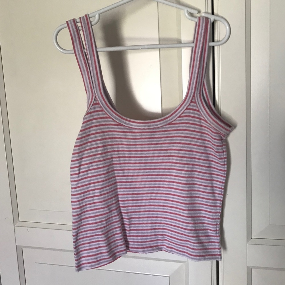 cropped striped tank top